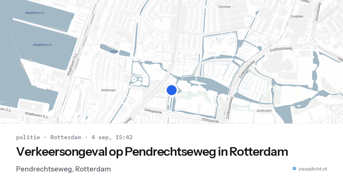 Verkeersongeval op Pendrechtseweg in Rotterdam — 4 sep 2026