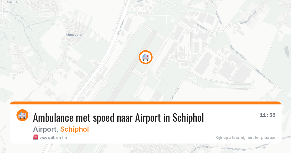 Ambulance met spoed naar Airport in Schiphol — 12 aug 2026