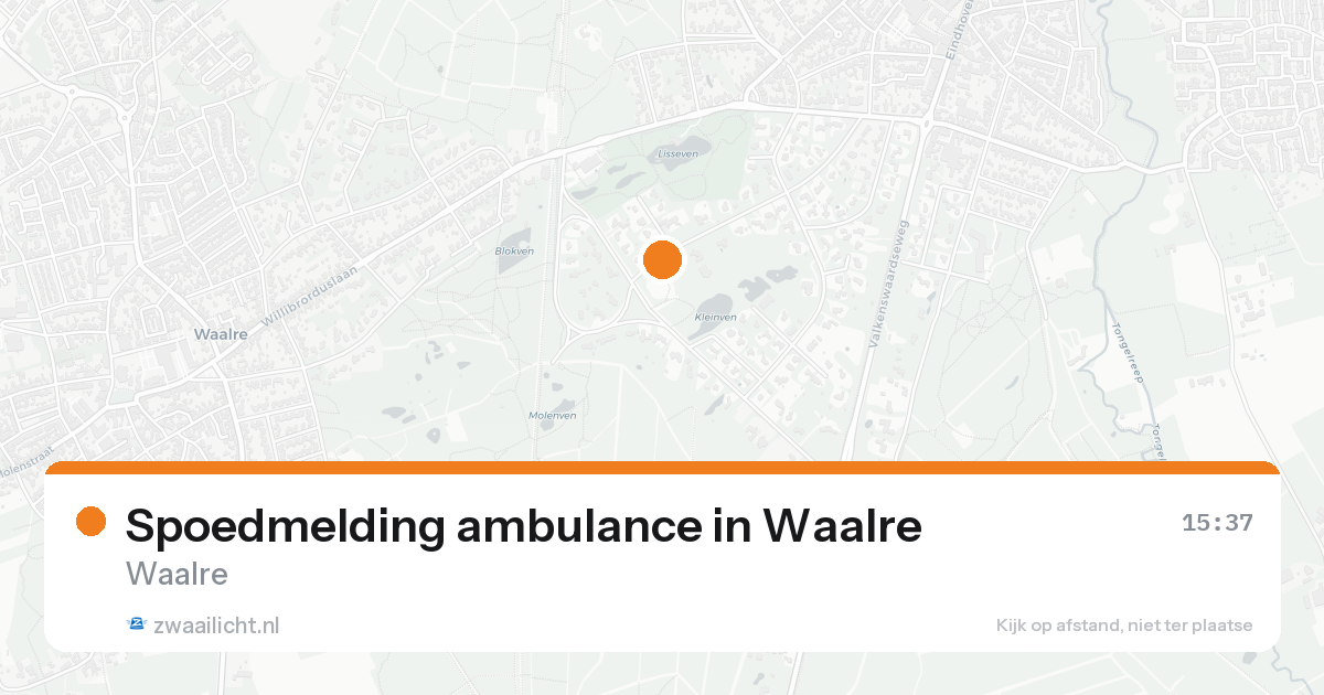 Spoedmelding ambulance in Waalre — 15 aug 2026