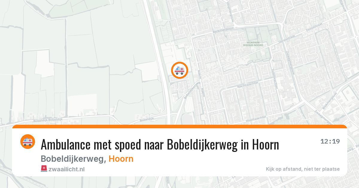 Ambulance met spoed naar Bobeldijkerweg in Hoorn — 14 aug 2026