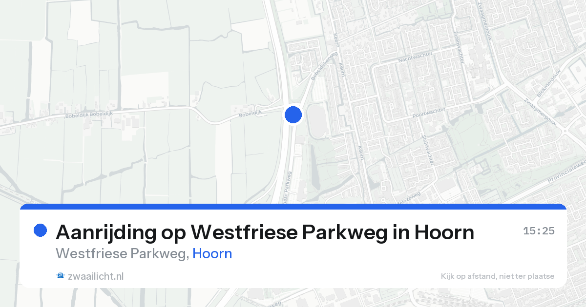 Aanrijding op Westfriese Parkweg in Hoorn — 20 aug 2026