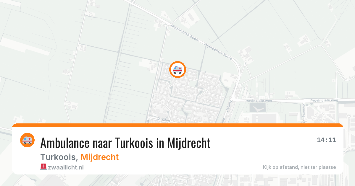 Ambulance naar Turkoois in Mijdrecht — 3 aug 2026