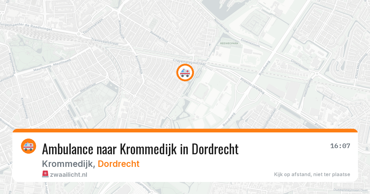 Ambulance naar Krommedijk in Dordrecht — 5 jul 2026