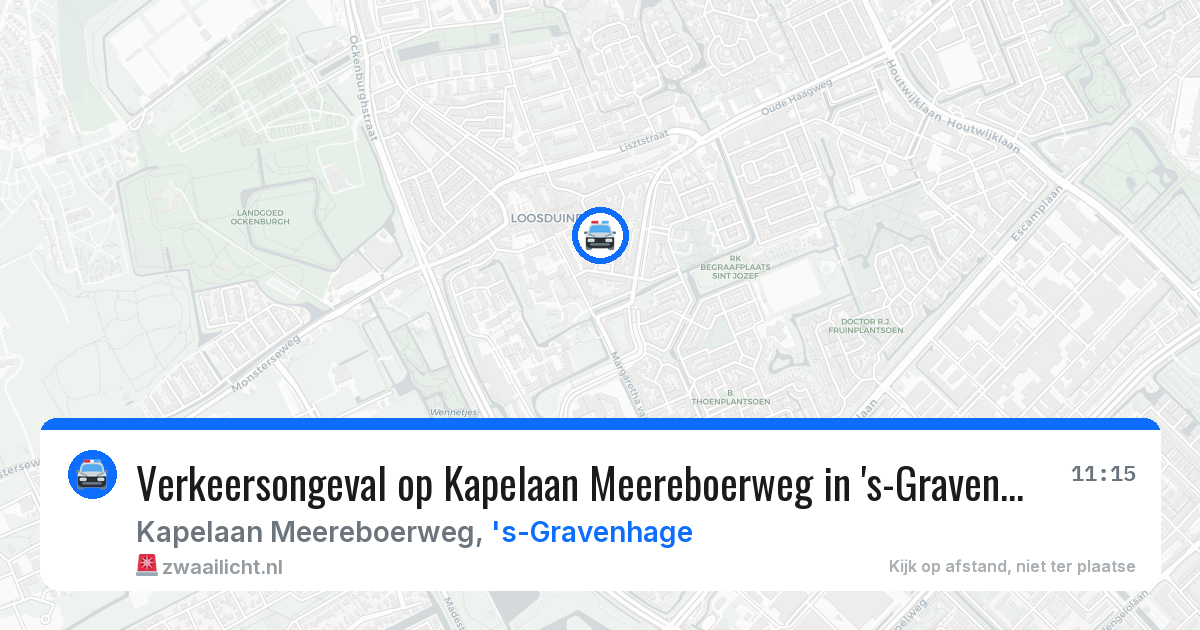 Verkeersongeval op Kapelaan Meereboerweg in 's-Gravenhage — 16 mrt 2026