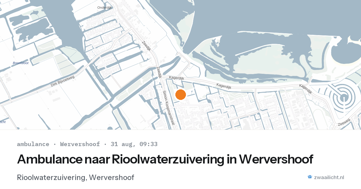 Ambulance naar Rioolwaterzuivering in Wervershoof — 31 aug 2026