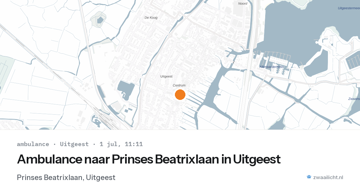 Ambulance naar Prinses Beatrixlaan in Uitgeest — 1 jul 2026