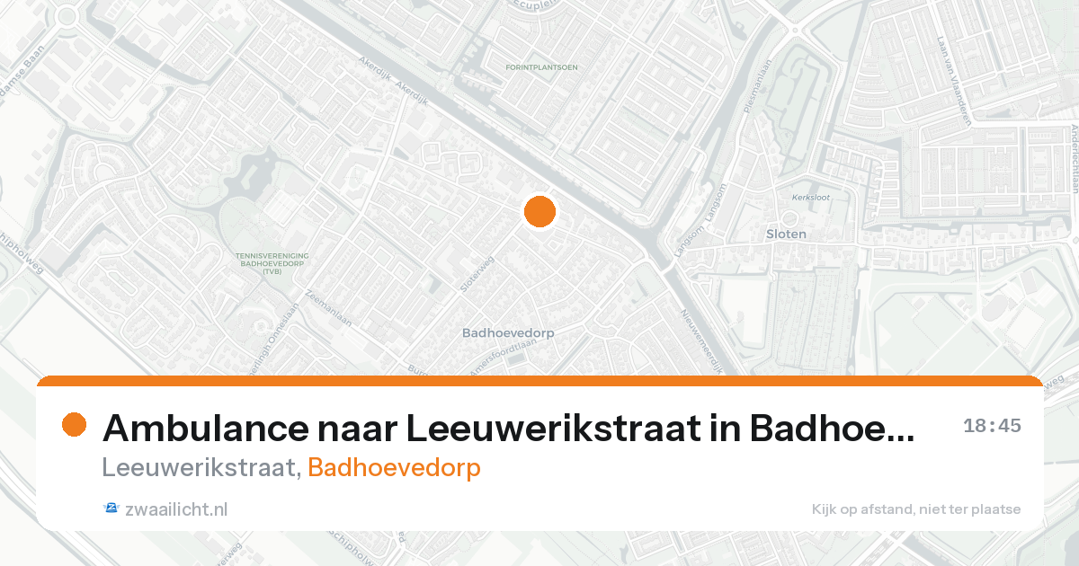 Ambulance naar Leeuwerikstraat in Badhoevedorp — 20 aug 2026