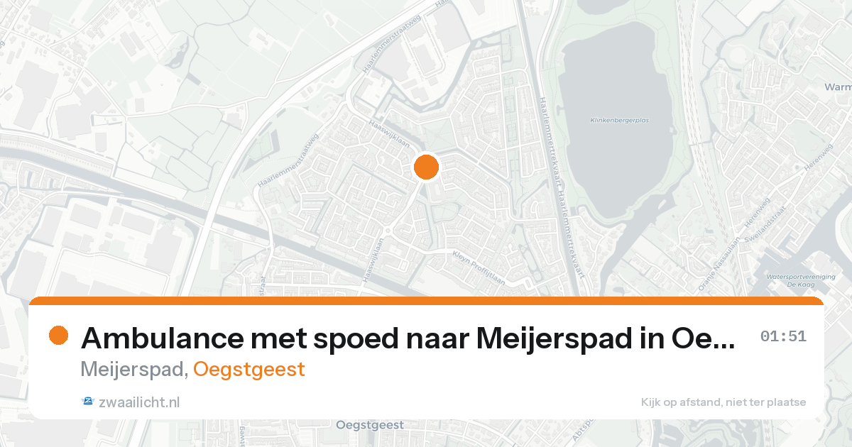 Ambulance met spoed naar Meijerspad in Oegstgeest — 21 aug 2026