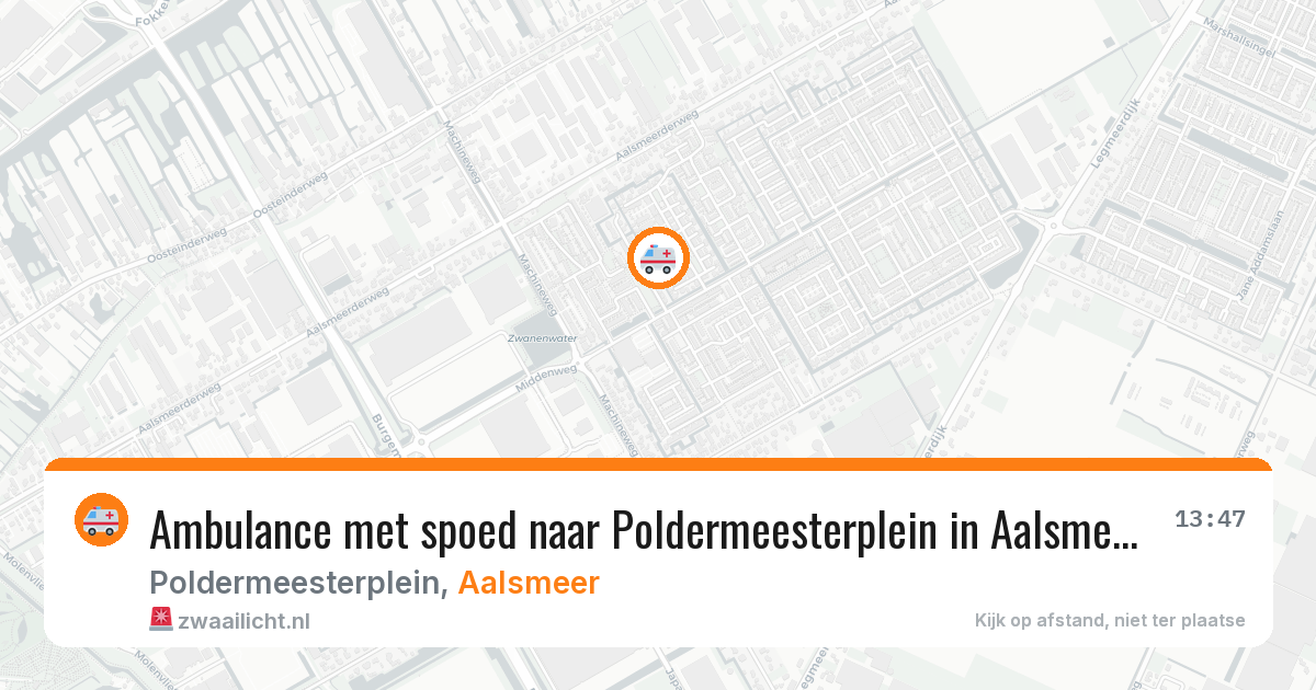 Ambulance met spoed naar Poldermeesterplein in Aalsmeer — 21 mei 2026