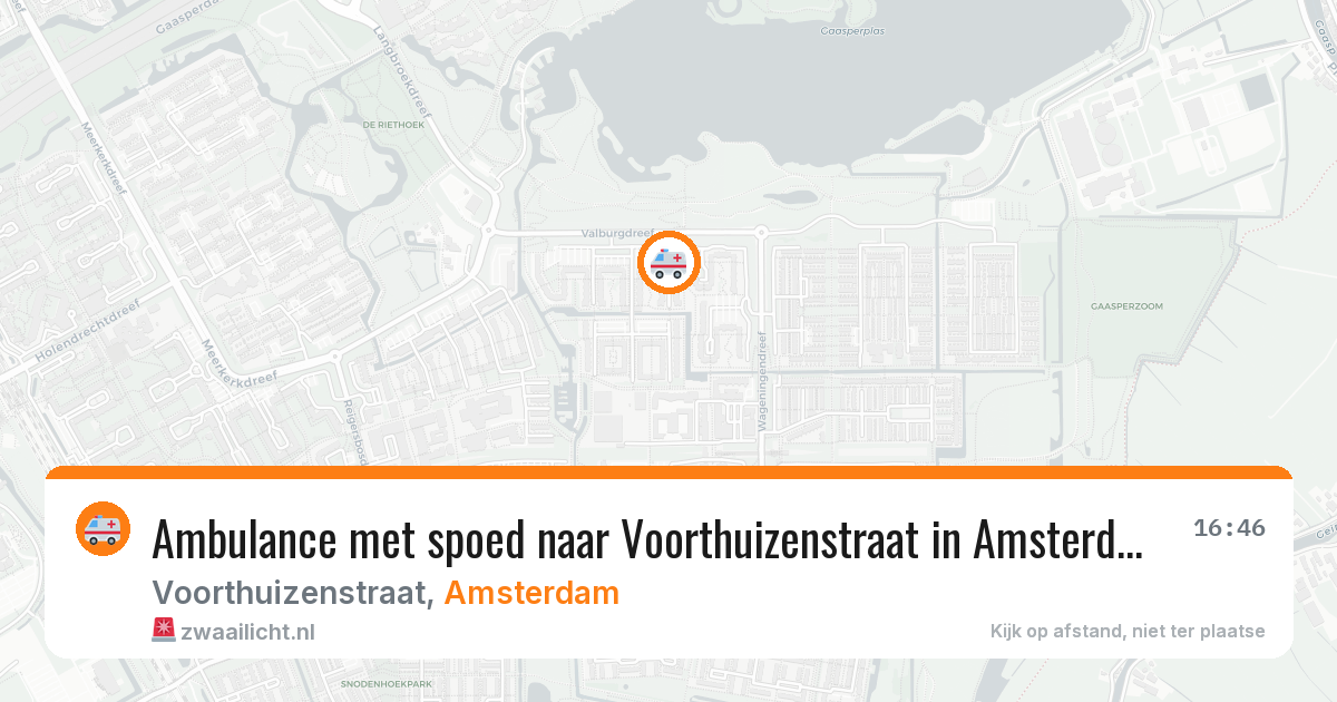 Ambulance met spoed naar Voorthuizenstraat in Amsterdam — 5 aug 2026