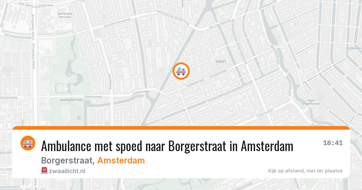 Ambulance met spoed naar Borgerstraat in Amsterdam — 10 jul 2026