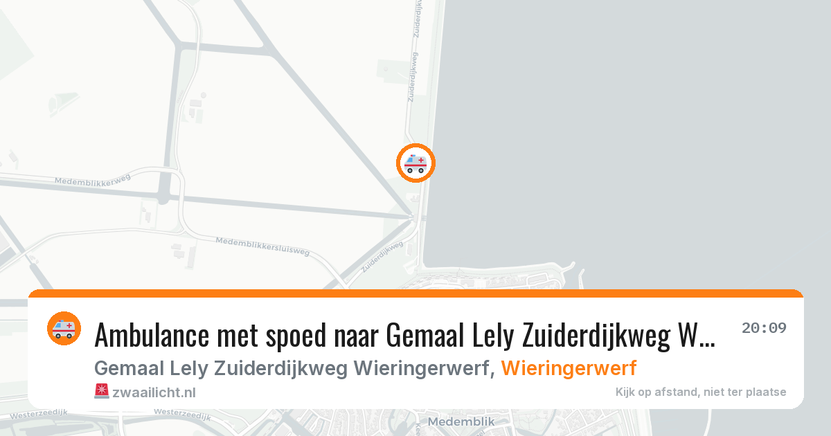 Ambulance met spoed naar Gemaal Lely Zuiderdijkweg Wieringerwerf in Wieringerwerf — 25 jan 2026