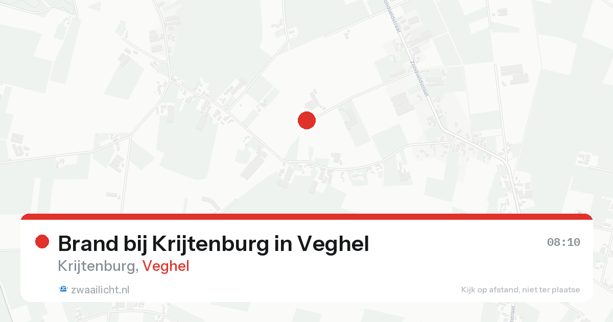 Brand bij Krijtenburg in Veghel — 22 aug 2026