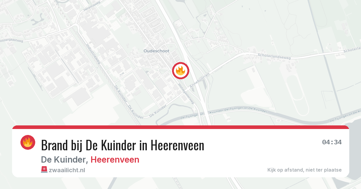 Brand bij De Kuinder in Heerenveen — 28 jun 2026
