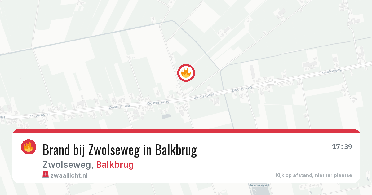 Brand bij Zwolseweg in Balkbrug — 28 mrt 2026