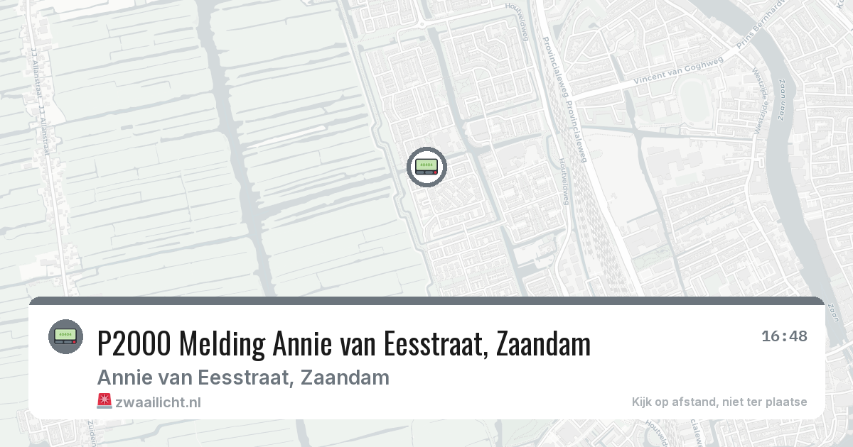P2000 Melding Annie van Eesstraat, Zaandam — 9 apr 2026