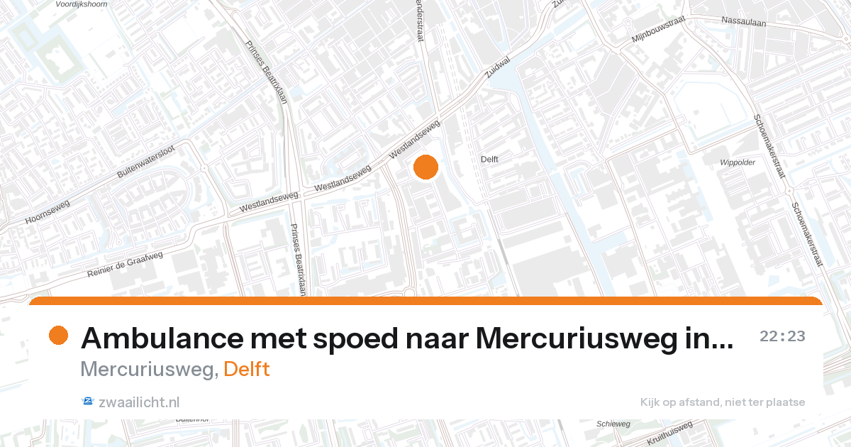 Ambulance met spoed naar Mercuriusweg in Delft — 28 aug 2026