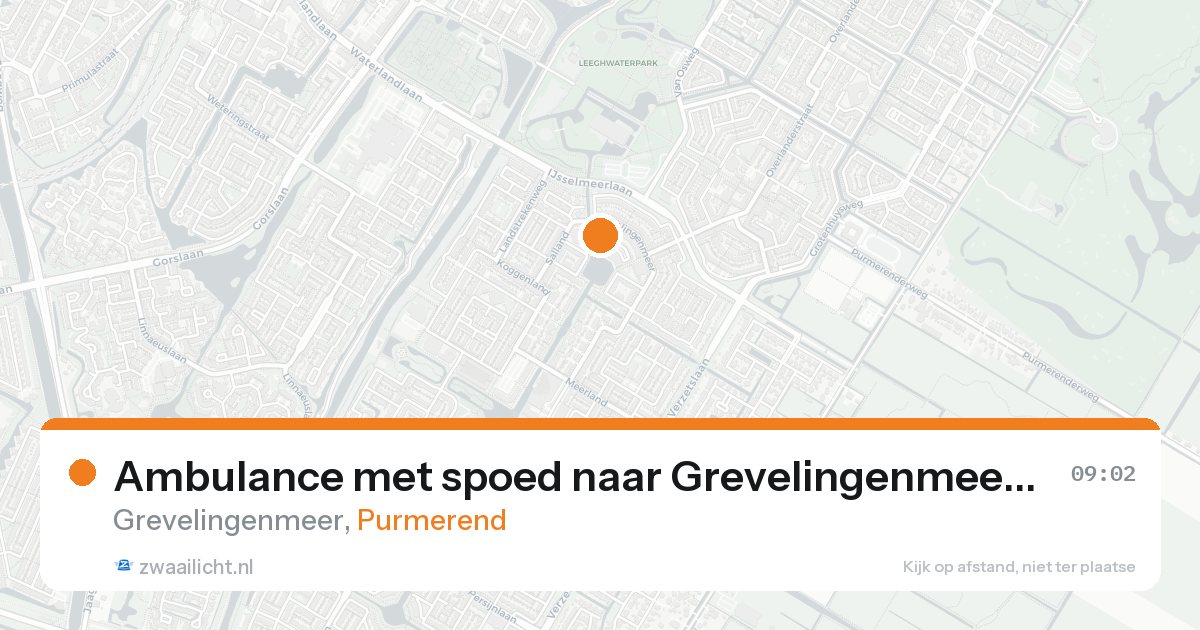 Ambulance met spoed naar Grevelingenmeer in Purmerend — 26 aug 2026