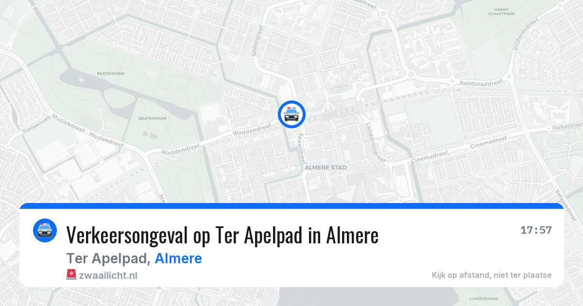 Verkeersongeval op Ter Apelpad in Almere — 29 jul 2026