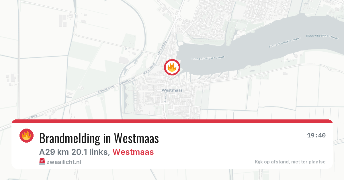 Brandmelding in Westmaas — 16 jul 2026