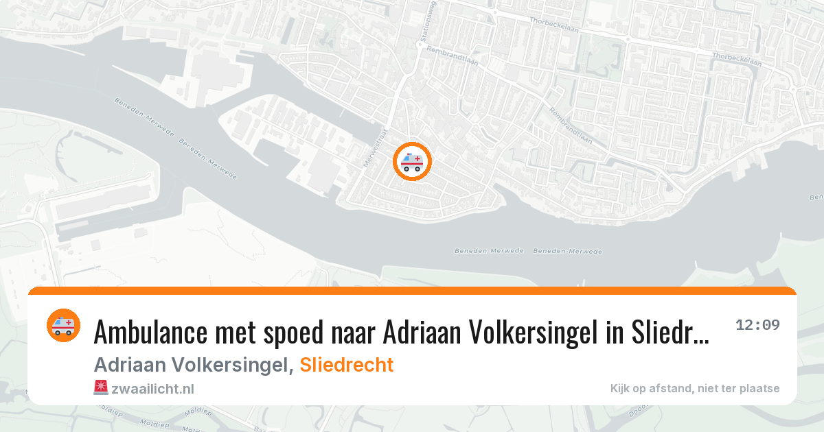 Ambulance met spoed naar Adriaan Volkersingel in Sliedrecht — 7 feb 2026