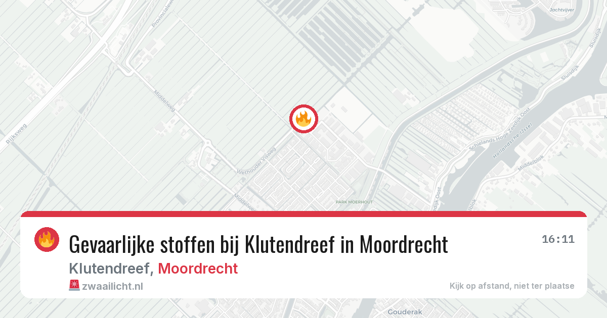 Gevaarlijke stoffen bij Klutendreef in Moordrecht — 28 jun 2026