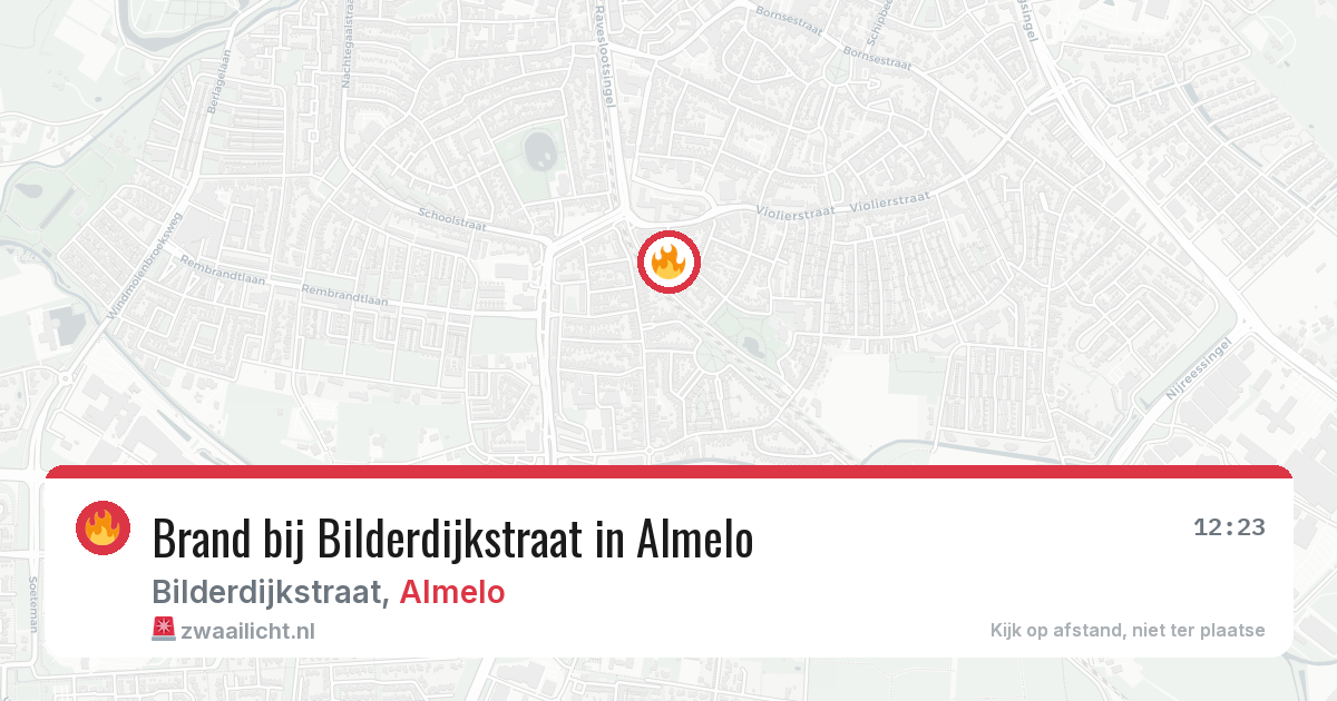 Brand bij Bilderdijkstraat in Almelo — 25 jun 2026