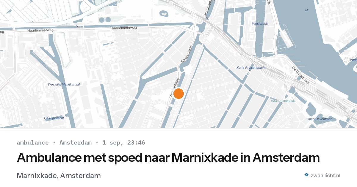 Ambulance met spoed naar Marnixkade in Amsterdam — 1 sep 2026