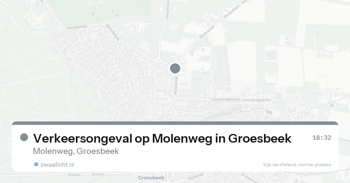 Verkeersongeval op Molenweg in Groesbeek — 17 aug 2026