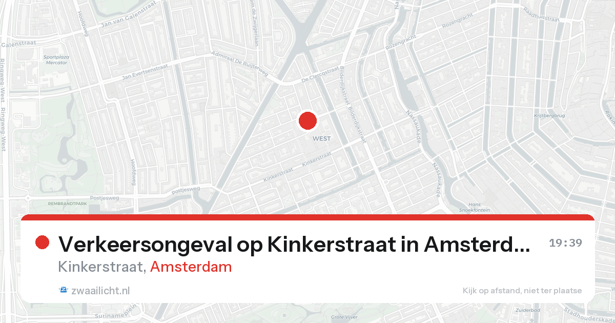 Verkeersongeval op Kinkerstraat in Amsterdam — 16 aug 2026