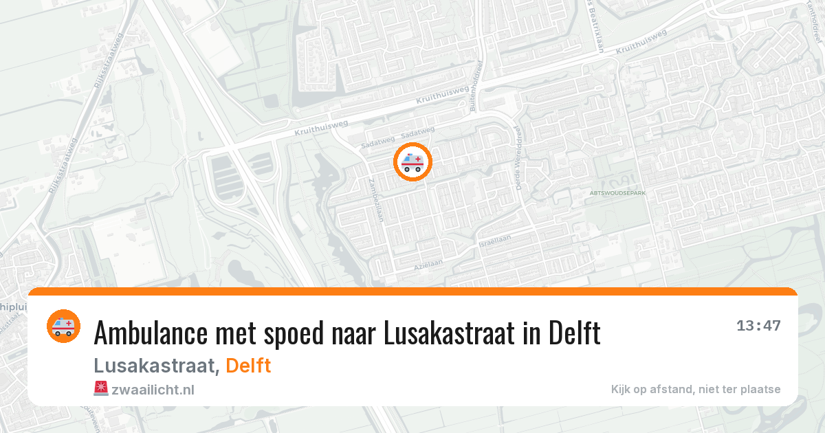 Ambulance met spoed naar Lusakastraat in Delft — 25 mrt 2026