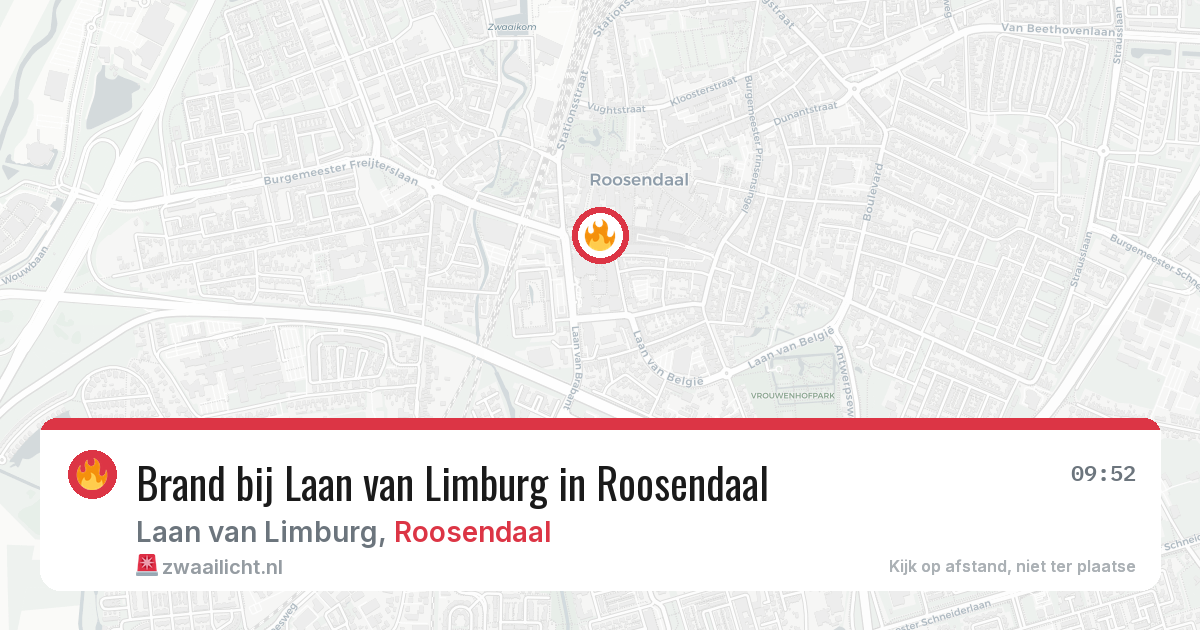 Brand bij Laan van Limburg in Roosendaal — 13 jul 2026