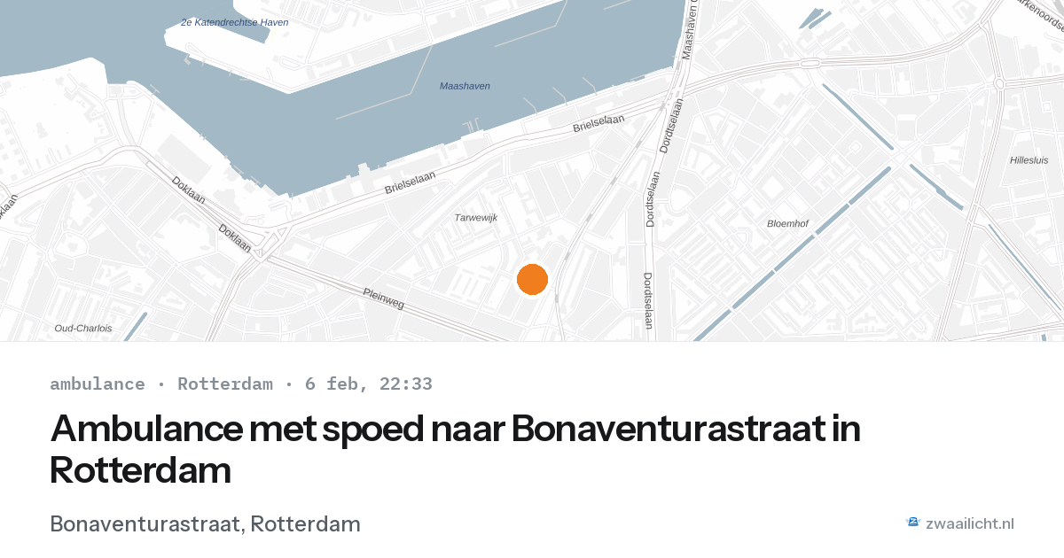 Ambulance met spoed naar Bonaventurastraat in Rotterdam — 6 feb 2026