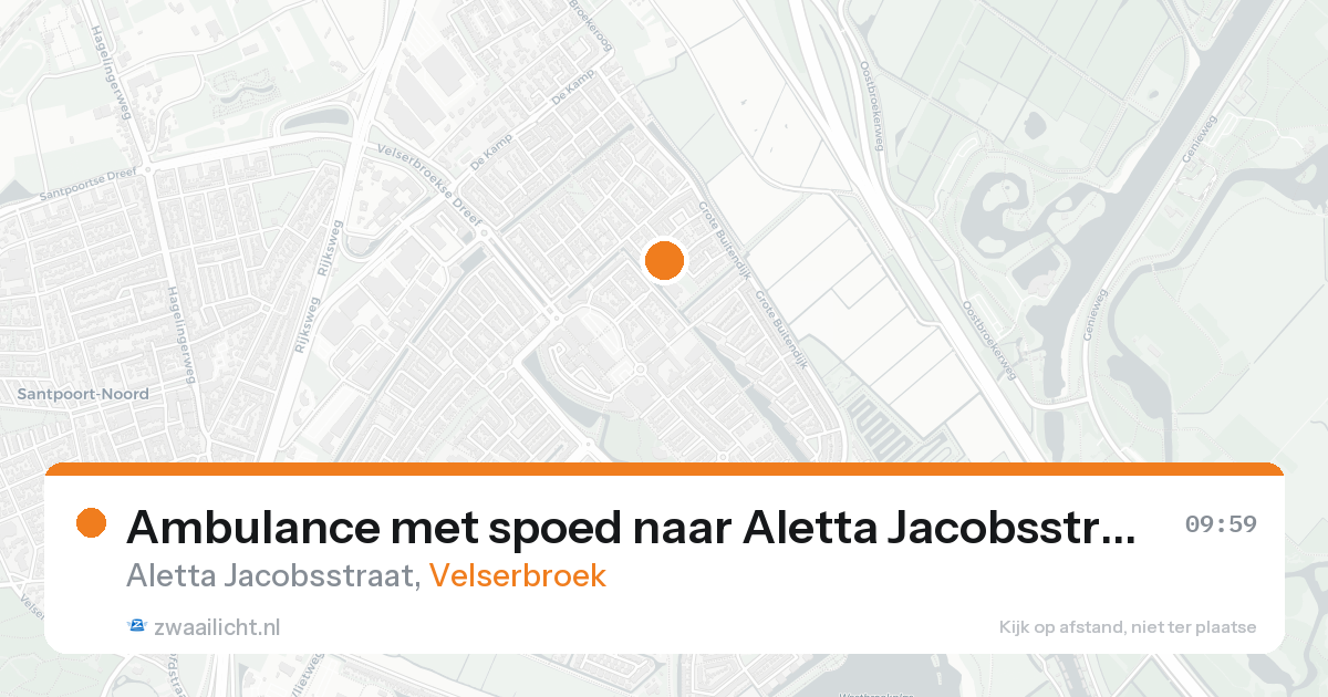 Ambulance met spoed naar Aletta Jacobsstraat in Velserbroek — 29 mei 2026