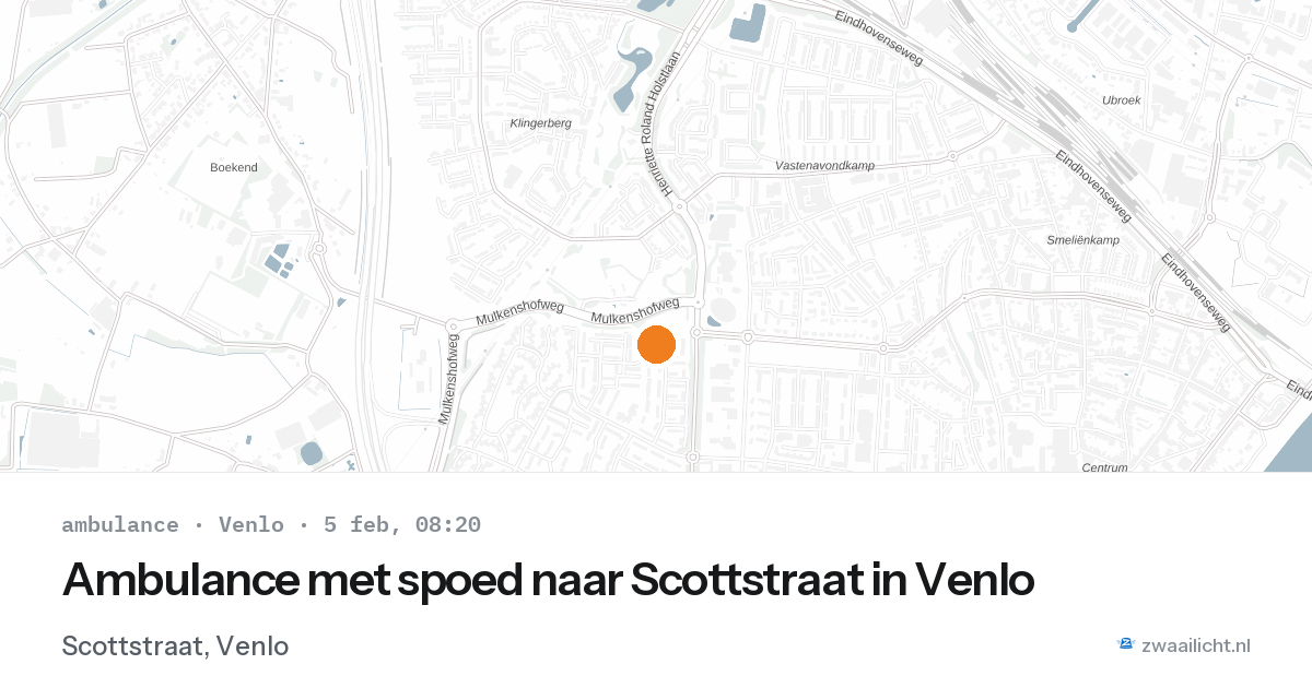 Ambulance met spoed naar Scottstraat in Venlo — 5 feb 2026