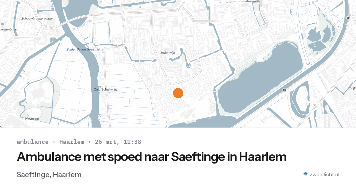 Ambulance met spoed naar Saeftinge in Haarlem — 26 mrt 2026