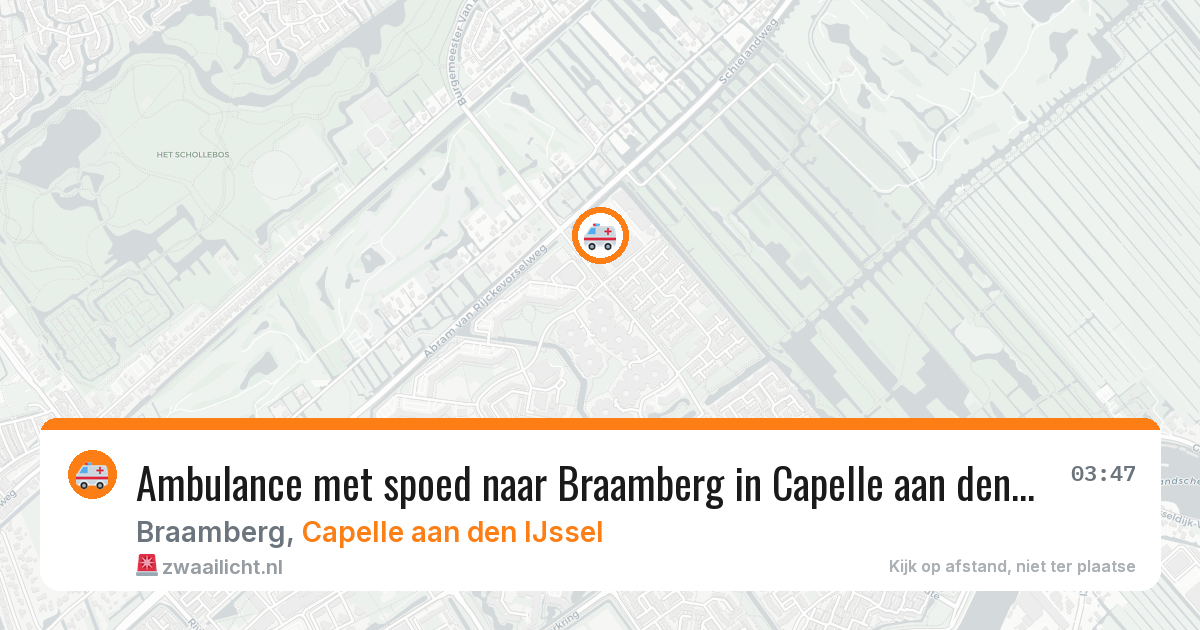 Ambulance met spoed naar Braamberg in Capelle aan den IJssel — 12 aug 2026