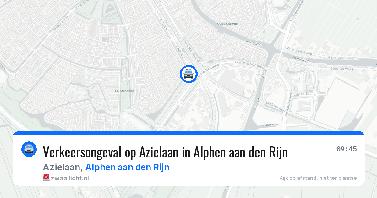 Verkeersongeval op Azielaan in Alphen aan den Rijn — 13 mei 2026