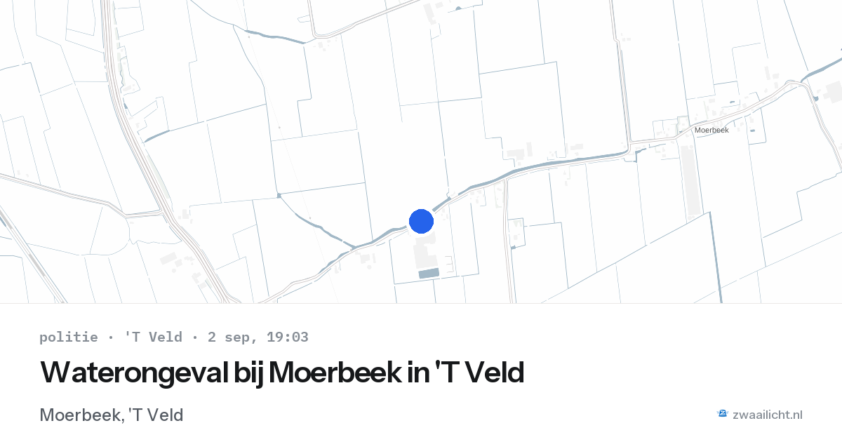 Waterongeval bij Moerbeek in 'T Veld — 2 sep 2026