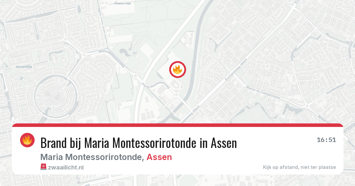 Brand bij Maria Montessorirotonde in Assen — 24 jun 2026