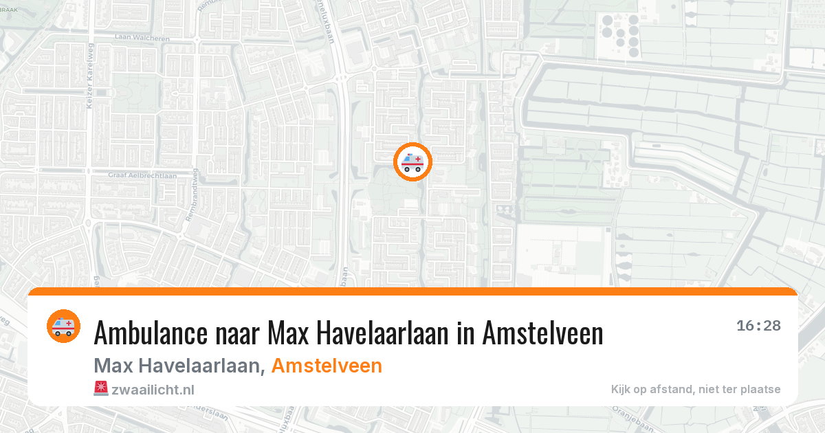 Ambulance naar Max Havelaarlaan in Amstelveen — 16 mrt 2026
