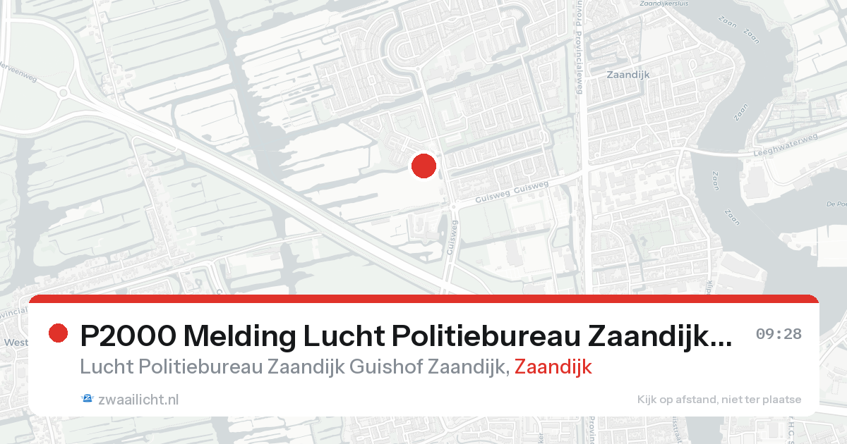 P2000 Melding Lucht Politiebureau Zaandijk Guishof Zaandijk, Zaandijk — 31 jan 2026