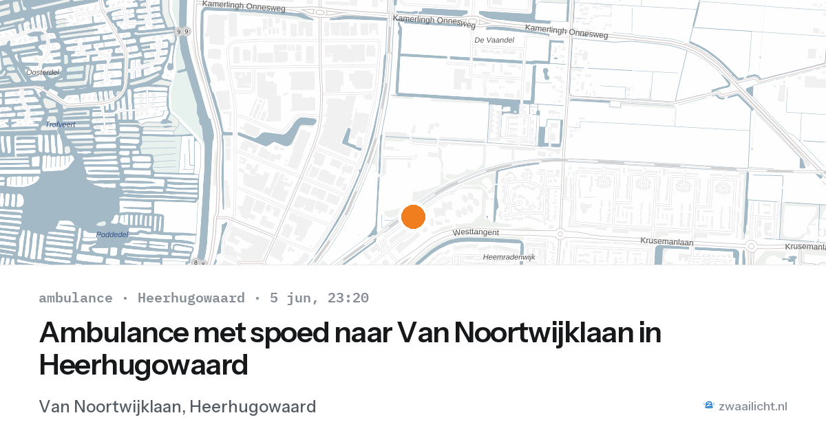 Ambulance met spoed naar Van Noortwijklaan in Heerhugowaard — 5 jun 2026
