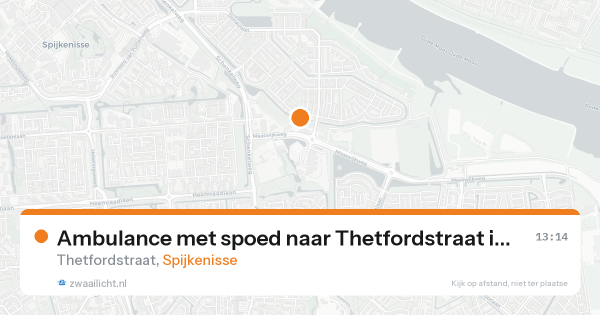 Ambulance met spoed naar Thetfordstraat in Spijkenisse — 20 aug 2026