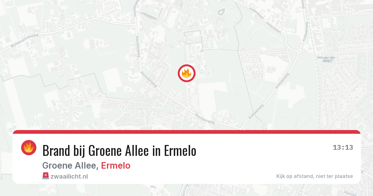 Brand bij Groene Allee in Ermelo — 3 aug 2026