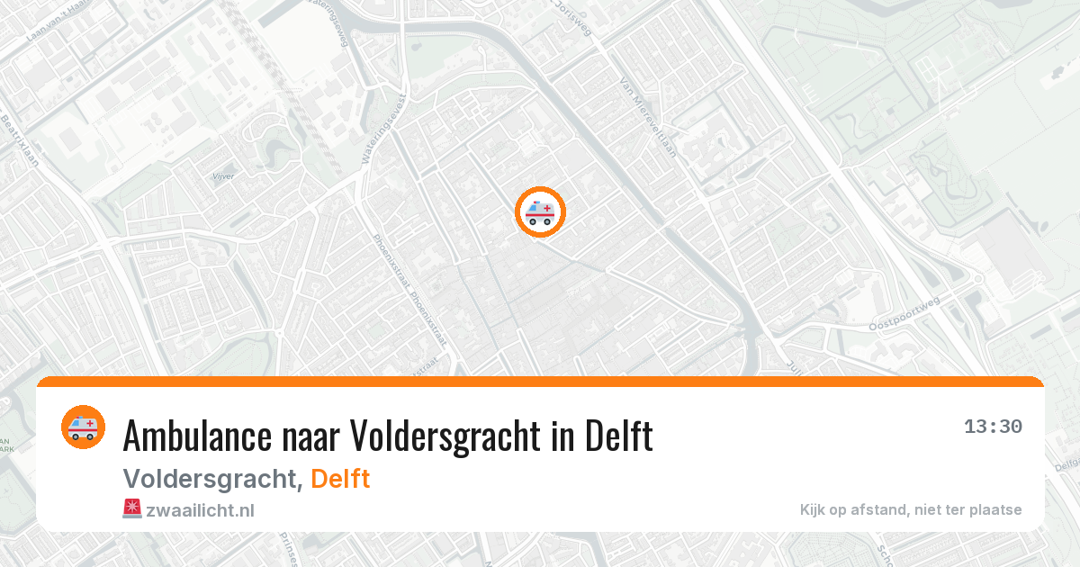 Ambulance naar Voldersgracht in Delft — 18 jul 2026