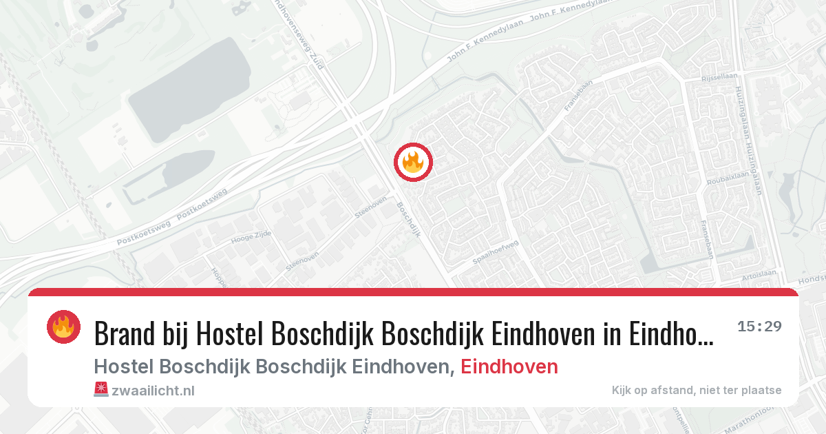Brand bij Hostel Boschdijk Boschdijk Eindhoven in Eindhoven — 3 jul 2026