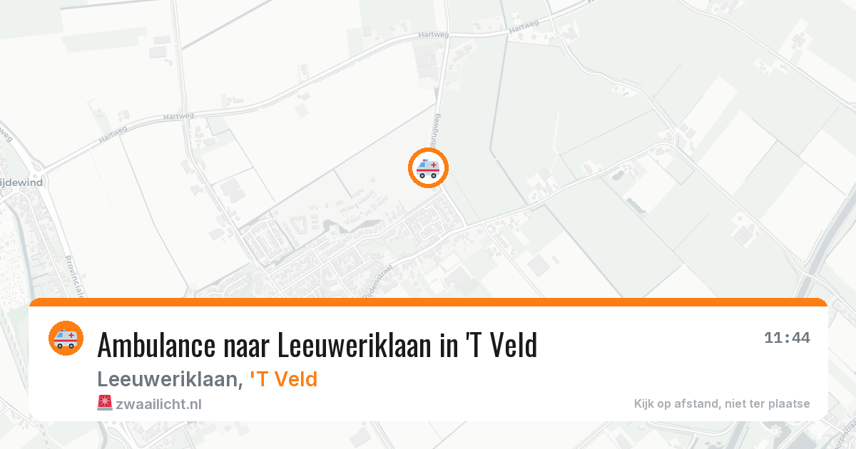 Ambulance naar Leeuweriklaan in 'T Veld — 6 jun 2026