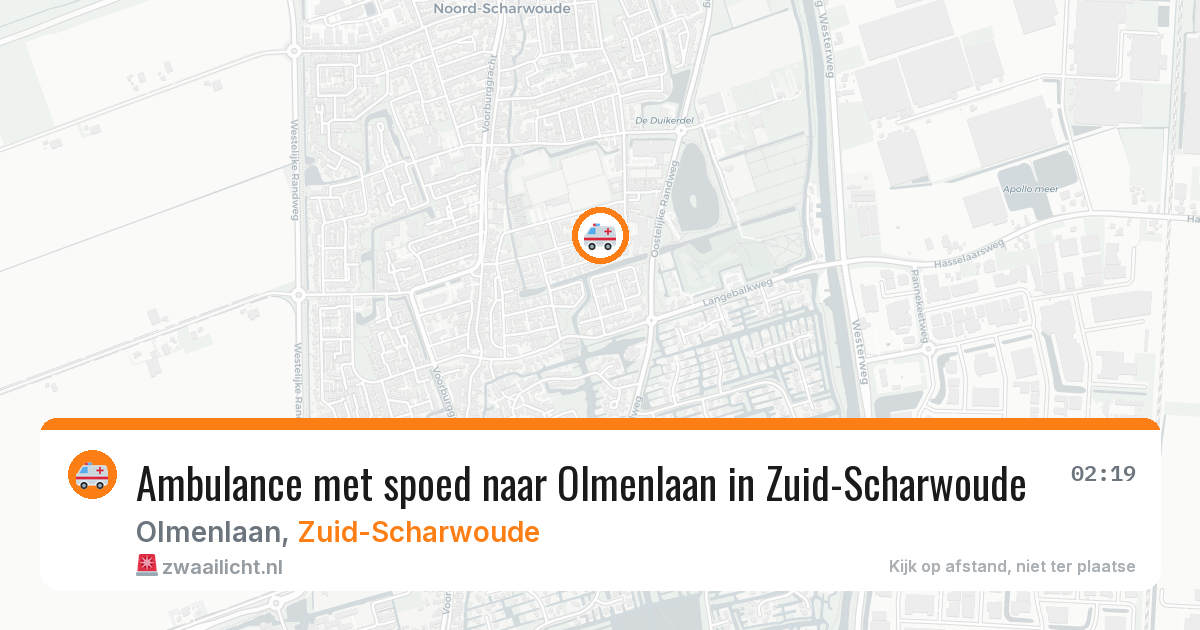 Ambulance met spoed naar Olmenlaan in Zuid-Scharwoude — 7 jun 2026