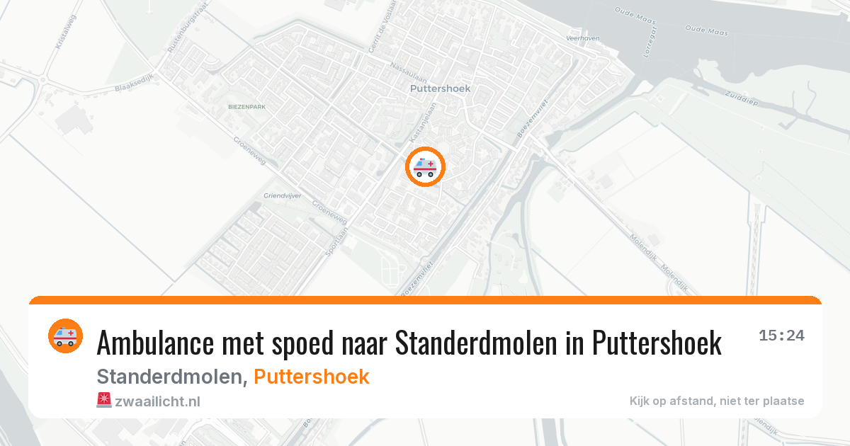 Ambulance met spoed naar Standerdmolen in Puttershoek — 11 aug 2026